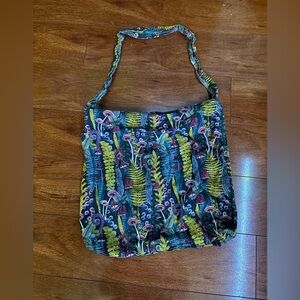 Double sided hand made tote bag